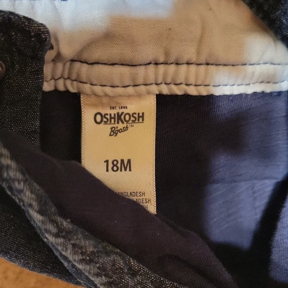 OshKosh B'gosh Classic Blue Kids Overalls with inside lining size 18 Months